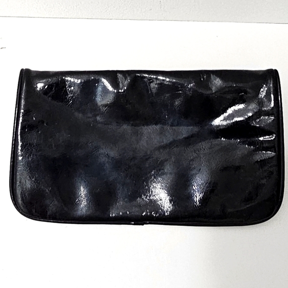 🇨🇦 Le Chateau Dark Blue Clutch Bag with Zippers - Picture 5 of 10